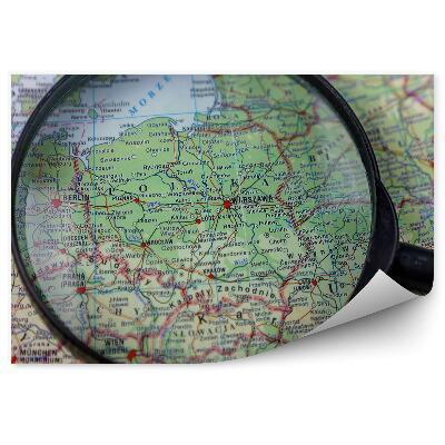 Fototapeta na zeď Lupa Mapa Polska zelená