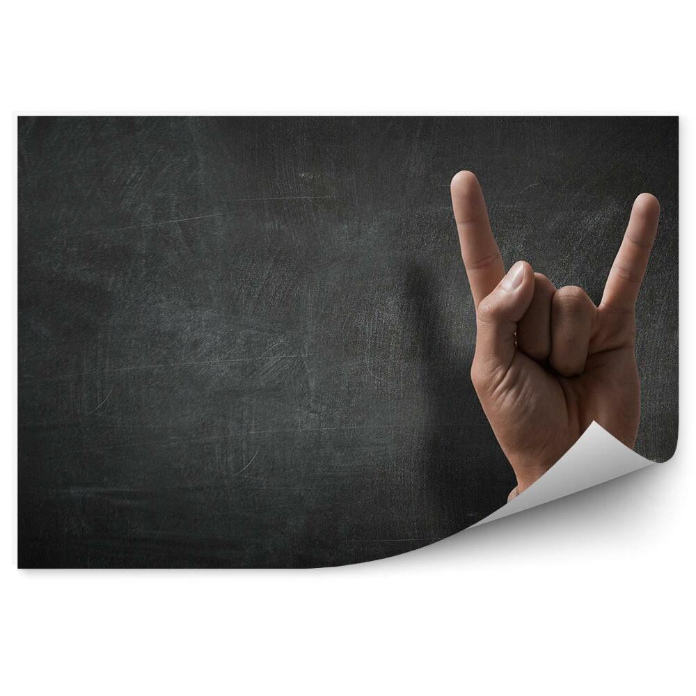 Fototapeta na zeď Rock gesto ruky oblek tmavé pozadí