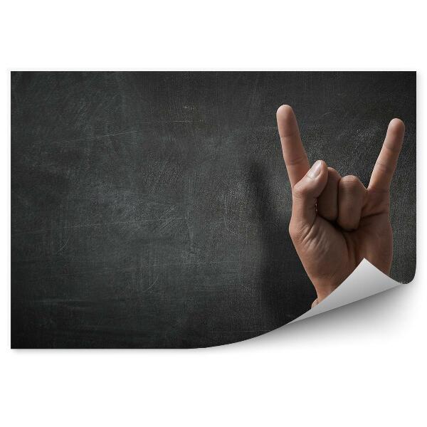 Fototapeta na zeď Rock gesto ruky oblek tmavé pozadí