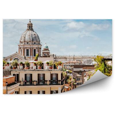 Fototapeta Město turisté ulička rostliny obloha