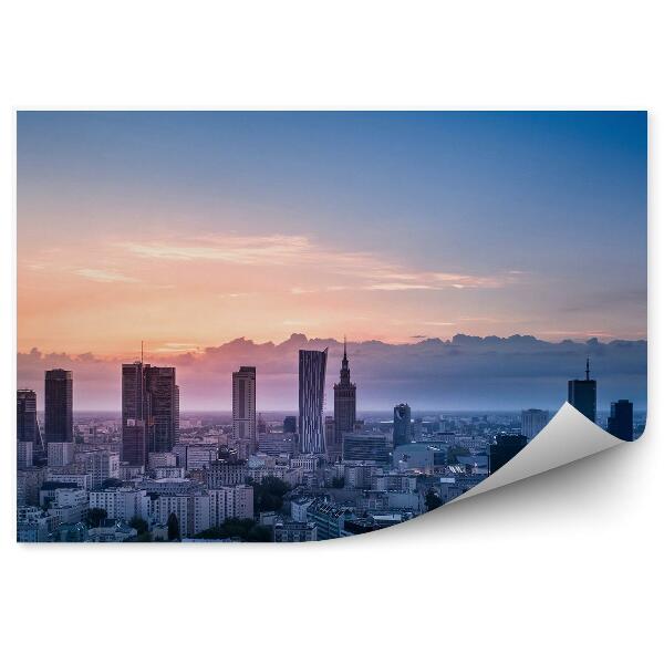 Fototapeta Palác kultury a vědy Varšava mrakodrapy pohled z ptačí perspektivy