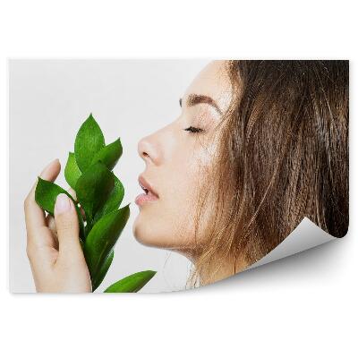 Samolepící fototapeta Krásná žena příroda listy