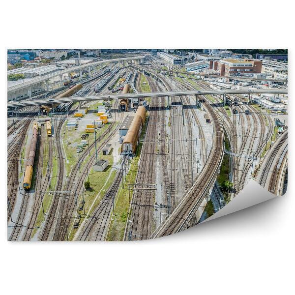 Fototapeta na zeď Vlakové koleje pohled z ptačí perspektivy
