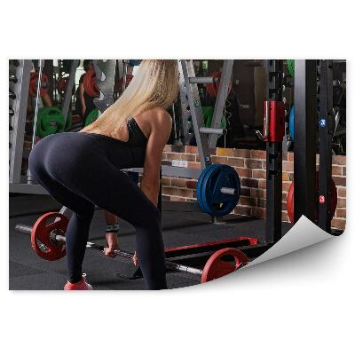 Fototapeta Žena posilovna zvedání činek