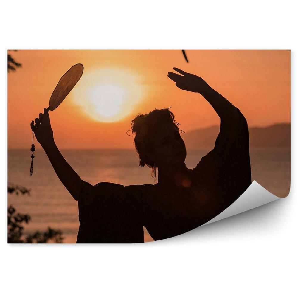 Samolepící fototapeta Žena gejša kimono tanec příroda voda