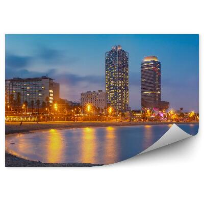 Fototapeta Barcelonská pláž v noci