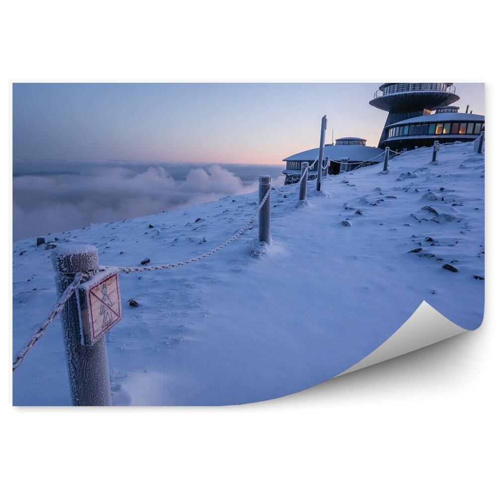 Fototapeta Soumrak zimního sněhu horský vrchol