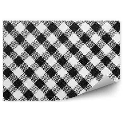 Samolepící fototapeta Textura černé a bílé kostkované látky kostky