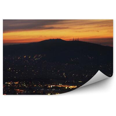 Fototapeta Panoramatický pohled na Atény Západ slunce světlo