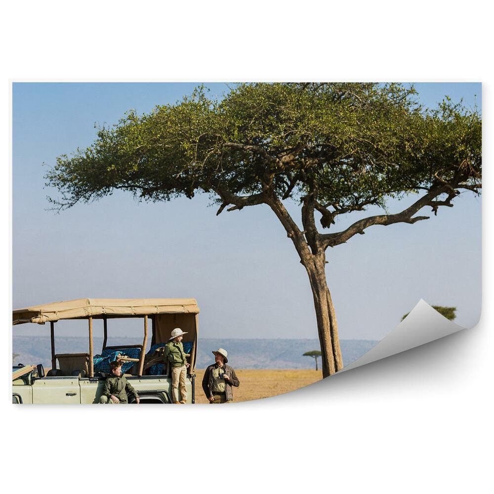 Samolepící fototapeta Rodinné safari stromy