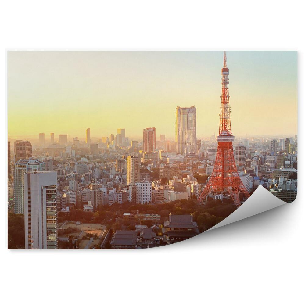 Samolepící tapeta Mrakodrapy budovy noc Tokio Japonsko světla stromy