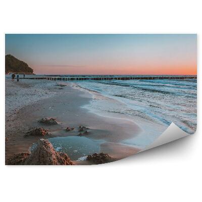 Samolepící fototapeta Vlny moře písek pobřeží slunce svítí