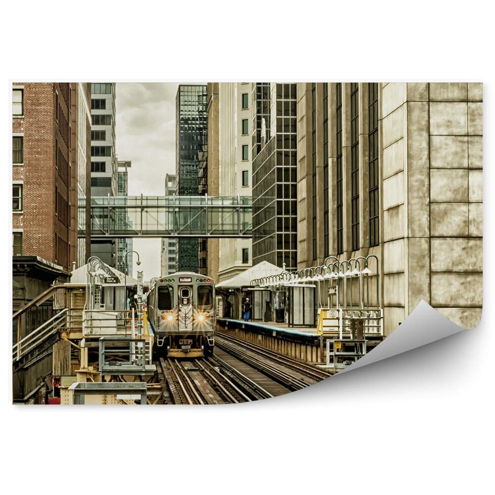 Fototapeta na zeď Vlak doprava město železniční tratě