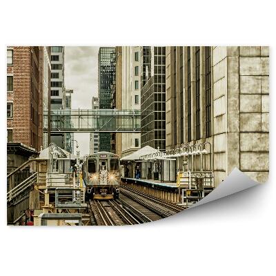 Fototapeta na zeď Vlak doprava město železniční tratě