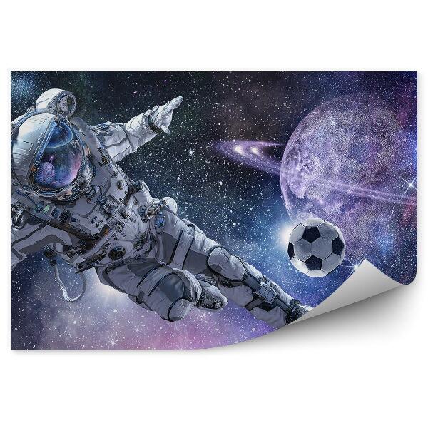 Fototapeta Astronaut fotbal Země družice nebe hvězdy