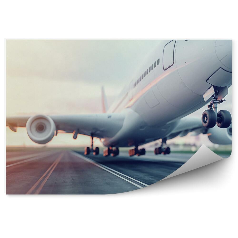 Fototapeta na zeď Letadlo startující z letištní dráhy