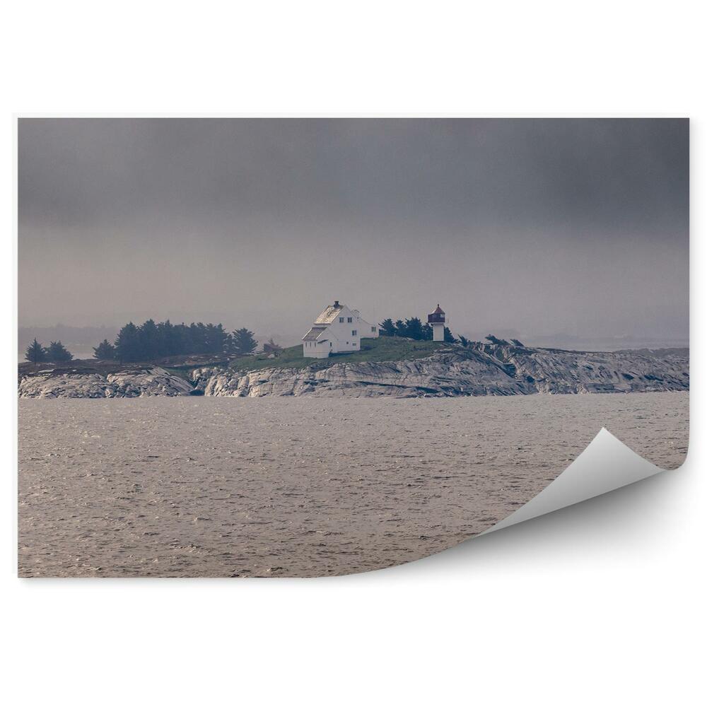 Fototapeta Ostrov maják dům zatažená obloha