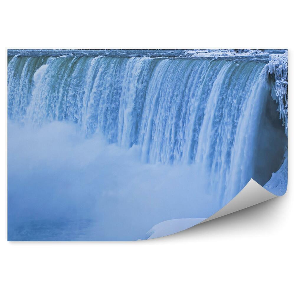 Fototapeta Niagarské vodopády stromy domy sníh zimní led