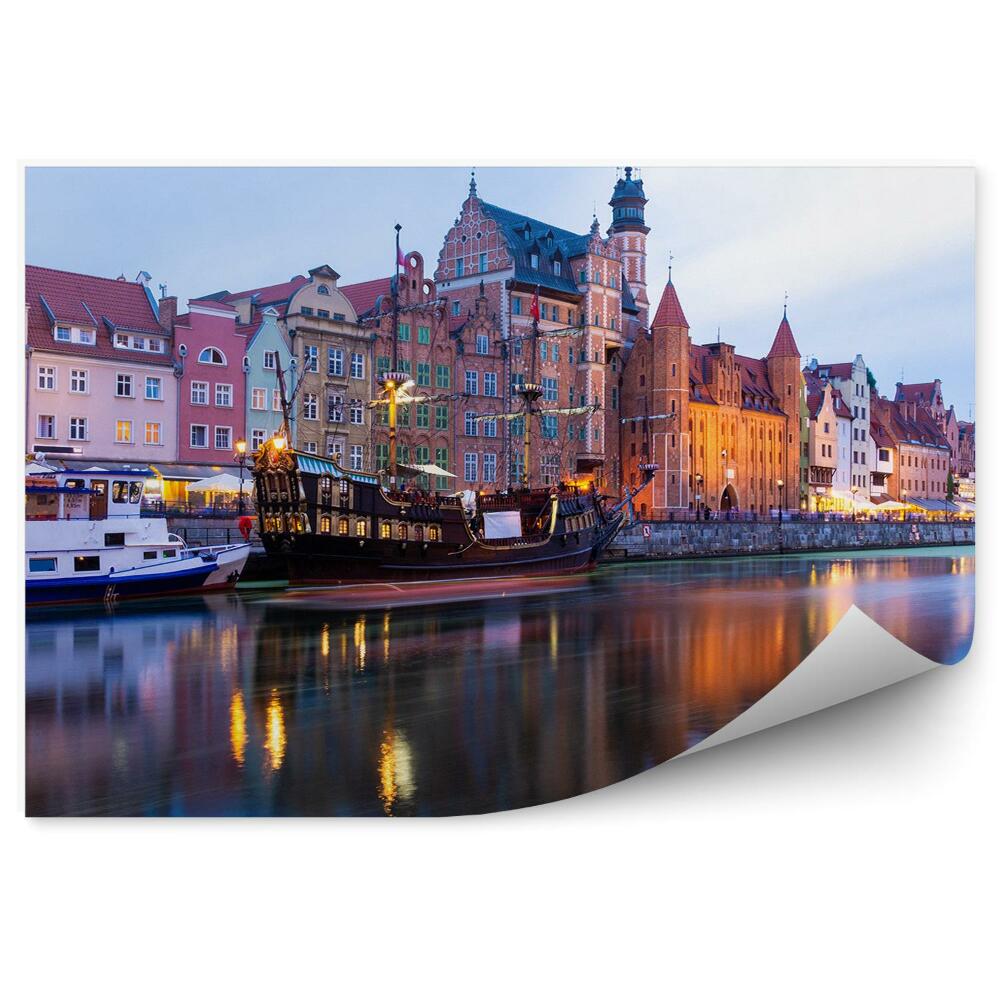 Fototapeta Městské lodě pohyb vody budov