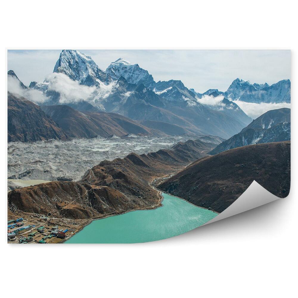 Fototapeta na zeď Tafel voda mezi horami krajina pohled z ptačí perspektivy