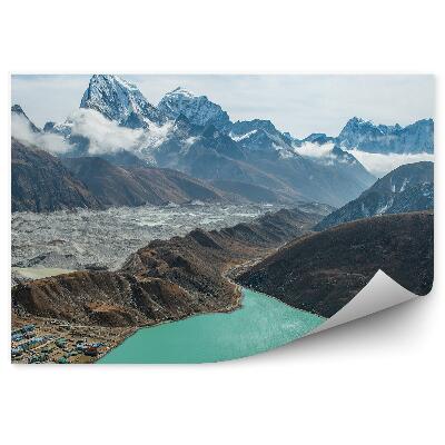 Fototapeta na zeď Tafel voda mezi horami krajina pohled z ptačí perspektivy