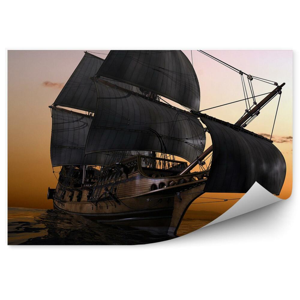 Fototapeta na zeď Loď loď bílé plachty západ slunce