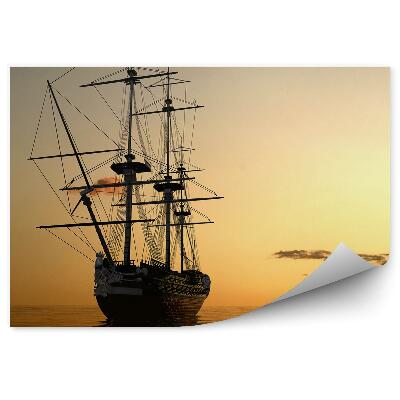 Samolepící fototapeta Loď loď moře východ slunce