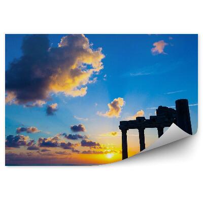 Fototapeta Římské ruiny na pozadí zapadajícího slunce