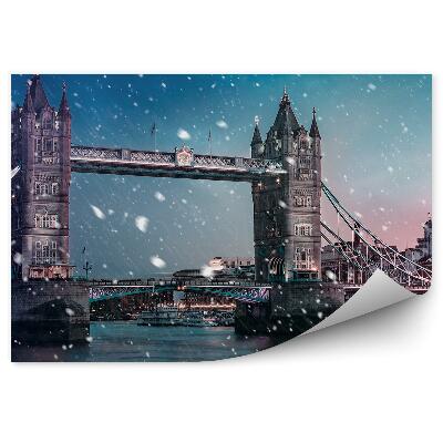 Fototapeta Londýnský městský most ve sněhové pokrývce