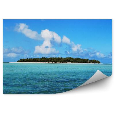 Samolepící fototapeta Island beach pobřeží vegetace modrá voda