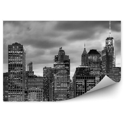 Samolepící fototapeta Černobílý panoramatický snímek New Yorku