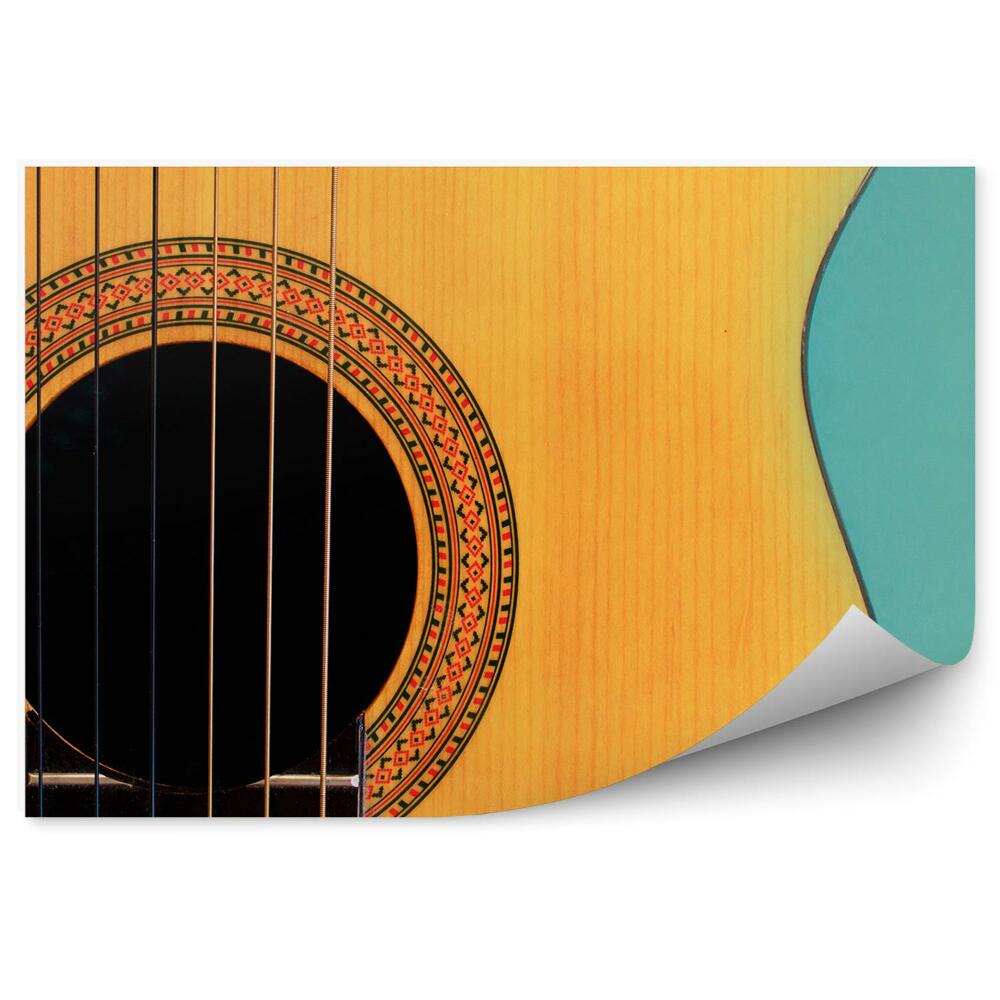 Fototapeta Klasická akustická kytara modré pozadí