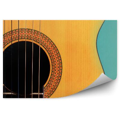 Fototapeta Klasická akustická kytara modré pozadí