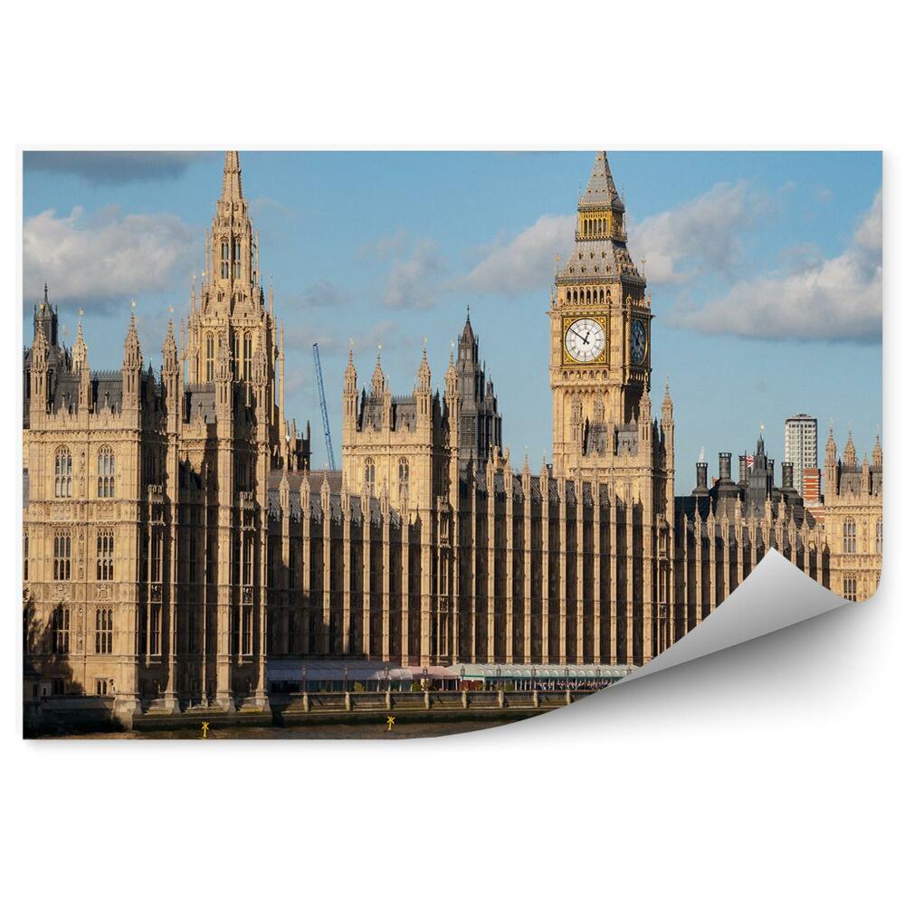Fototapeta Westminsterský palác Big Ben stromy mraky obloha Londýn