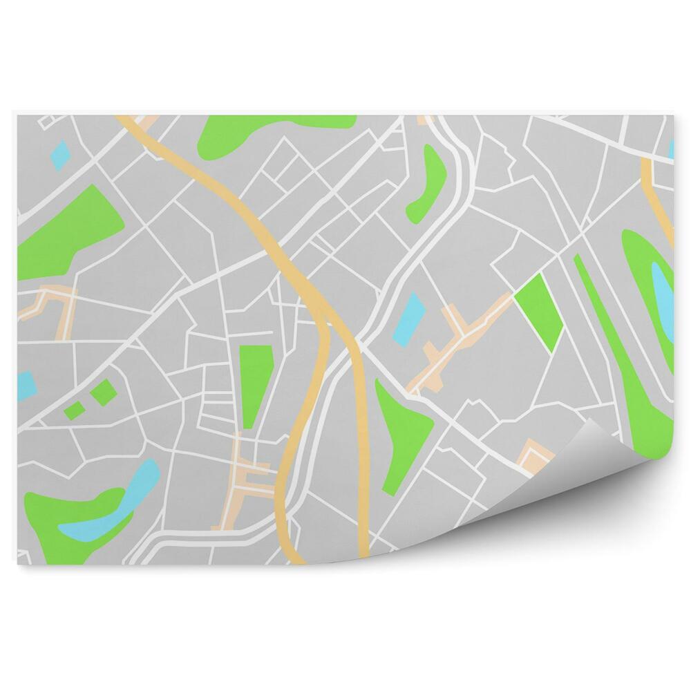 Fototapeta Plán města pohled shora ulice parky