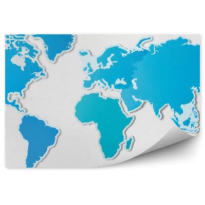 Fototapeta Obrysy kontinentů mapa světa