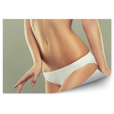 Samolepící fototapeta Štíhlé mladé tělo spodní prádlo pevné pozadí