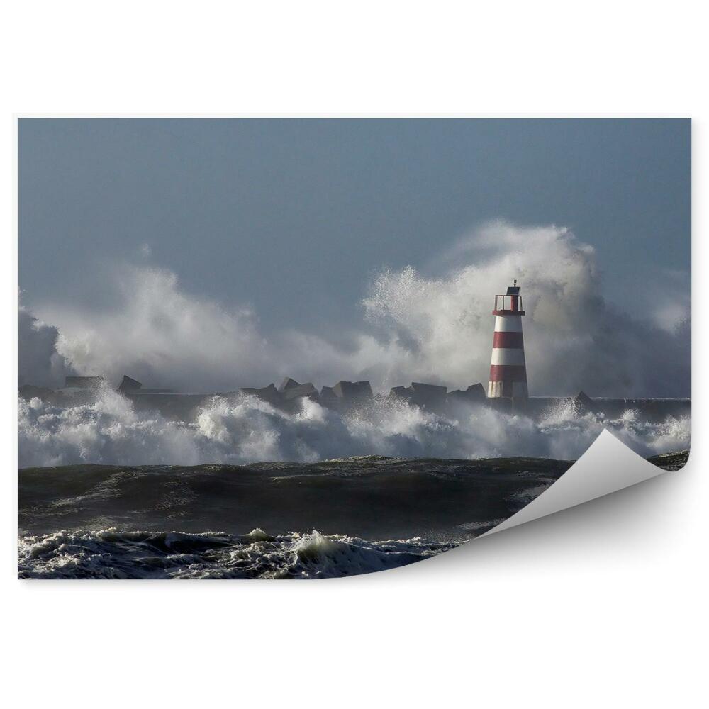 Fototapeta Pěnivé vysoké tříštící se vlny