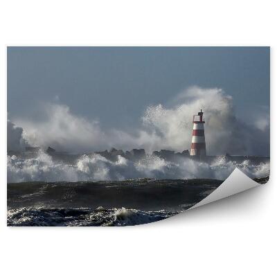 Fototapeta Pěnivé vysoké tříštící se vlny