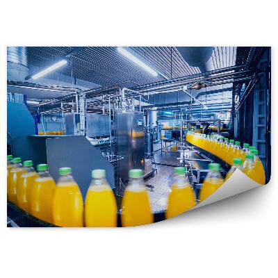 Samolepící fototapeta Lahvový dopravník výroba džusu