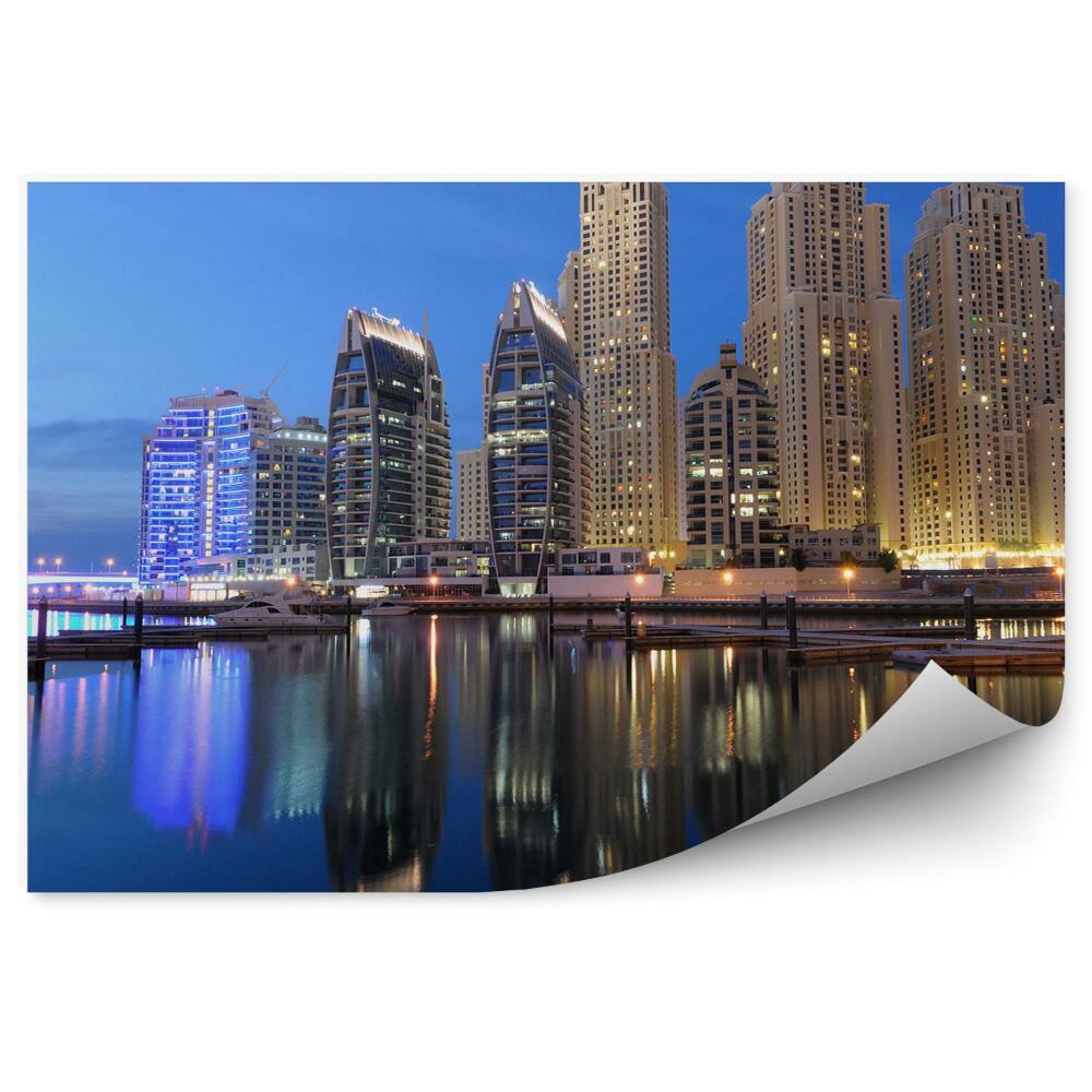 Samolepící fototapeta Dubaj soumrak architektura voda