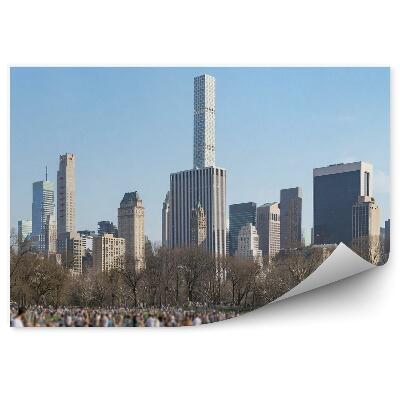 Fototapeta Mrakodrapy stromy lidé Central Park New York nebe