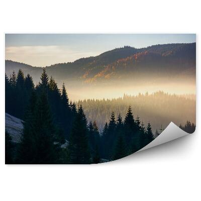 Samolepící fototapeta Úžasný mlhavý východ slunce v horách