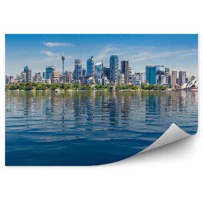 Samolepící fototapeta Panorama města Sydney mrakodrapy opera oceán loď