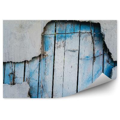 Fototapeta na zeď Díra ve zdi modrý plot