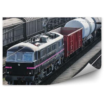 Samolepící fototapeta Nádraží vlaky auta