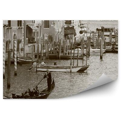 Samolepící tapeta Sépiová barva kanál Grande Benátky budovy