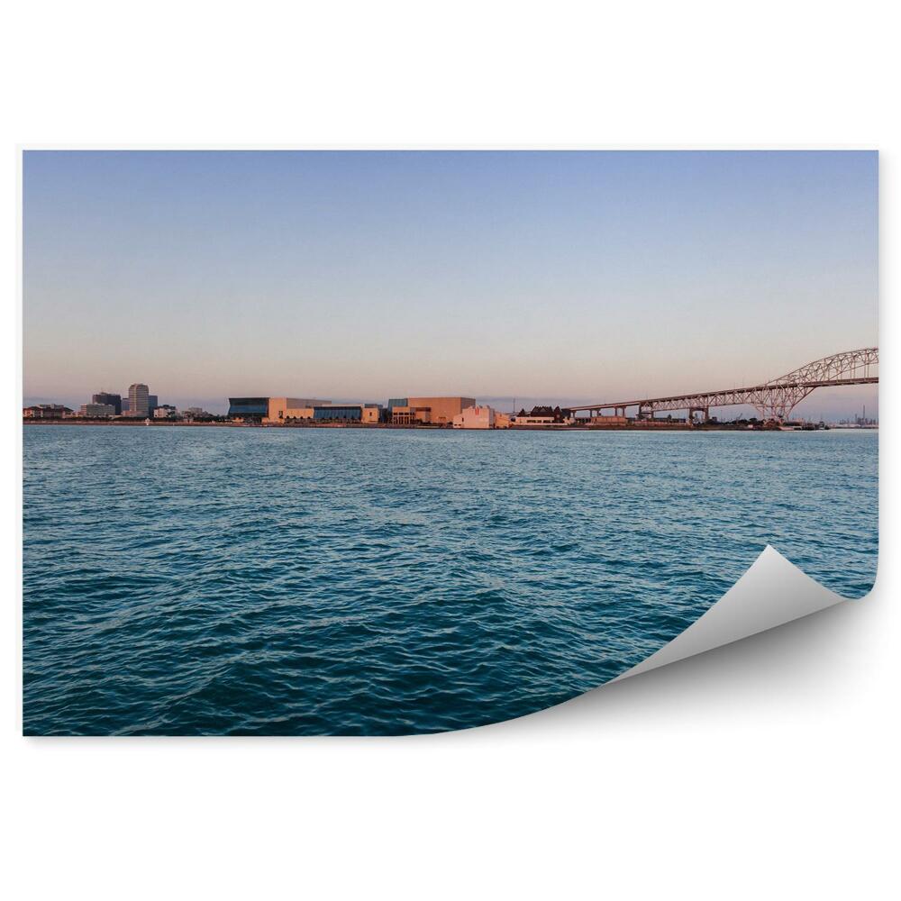 Fototapeta Oceán nebe budovy mosty východ slunce