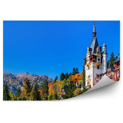 Fototapeta Barevná podzimní krajina stromy hrad příroda