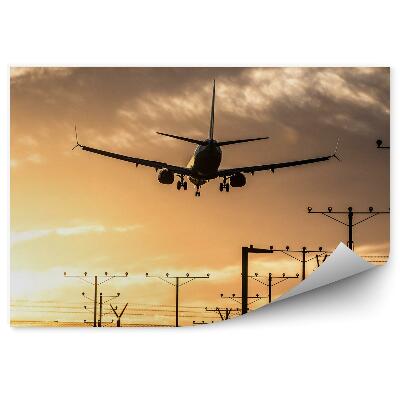 Fototapeta Letadlo přistávající na dráze